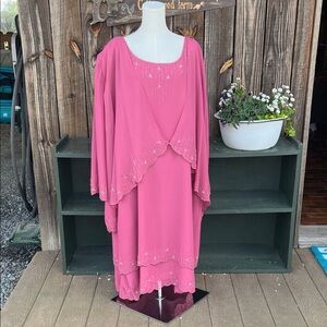 Timeless Beauty Collection size 30 Mauve embellished beaded dress and topper